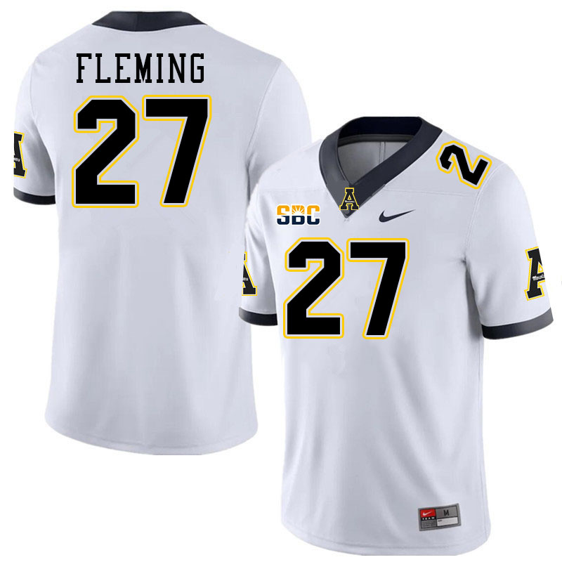 Appalachian State Mountaineers #27 Cam Fleming College Football Jerseys Stitched-White Appalachian State Mountaineers #27 Cam Fleming College Football Jerseys Stitched-White